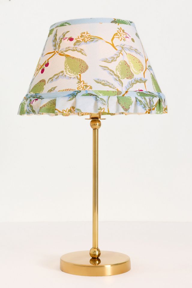 Lee Ruffle Printed Shade Brass Table Lamp #1