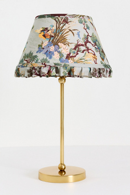 Lee Ruffle Printed Shade Brass Table Lamp