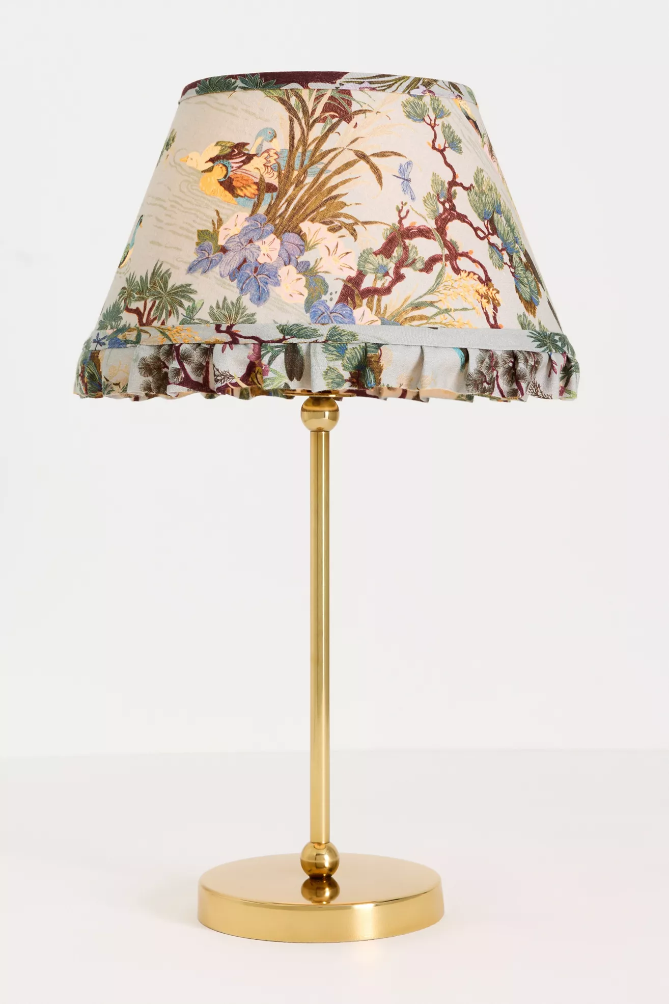 Lee Ruffle Printed Shade Brass Table Lamp - thumbnail 5