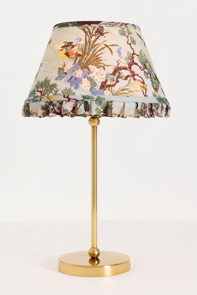 Lee Ruffle Printed Shade Brass Table Lamp #1