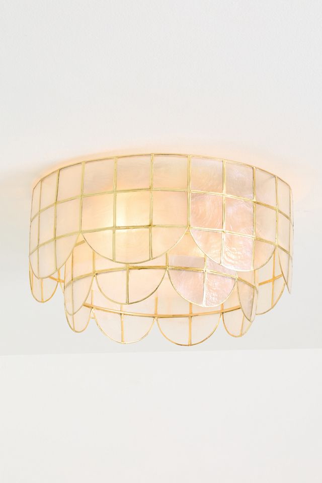 Heather Capiz Scalloped Flush Mount #1