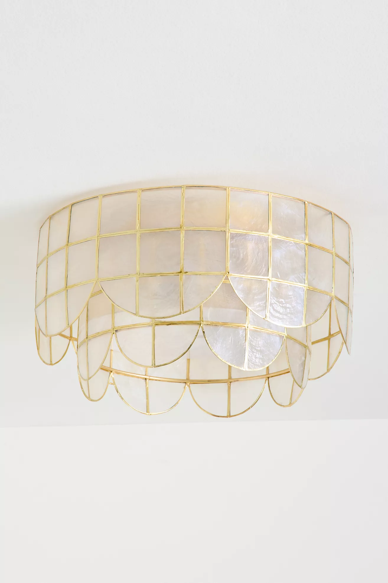 Heather Capiz Scalloped Flush Mount