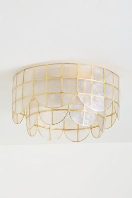 Heather Capiz Scalloped Flush Mount