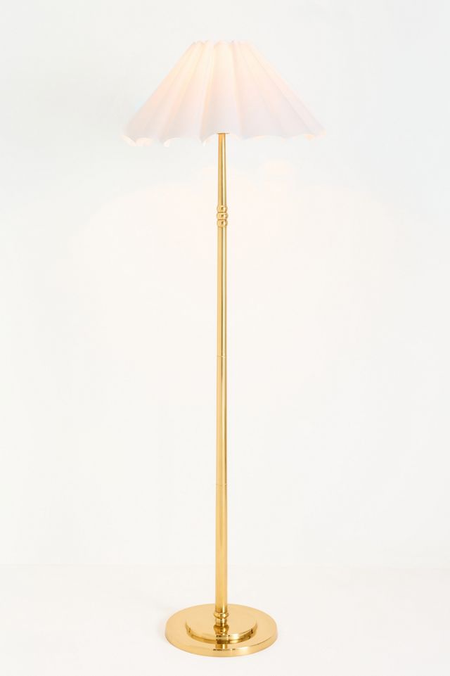 Antique Brass Scallop Shade Classic Floor Lamp #1