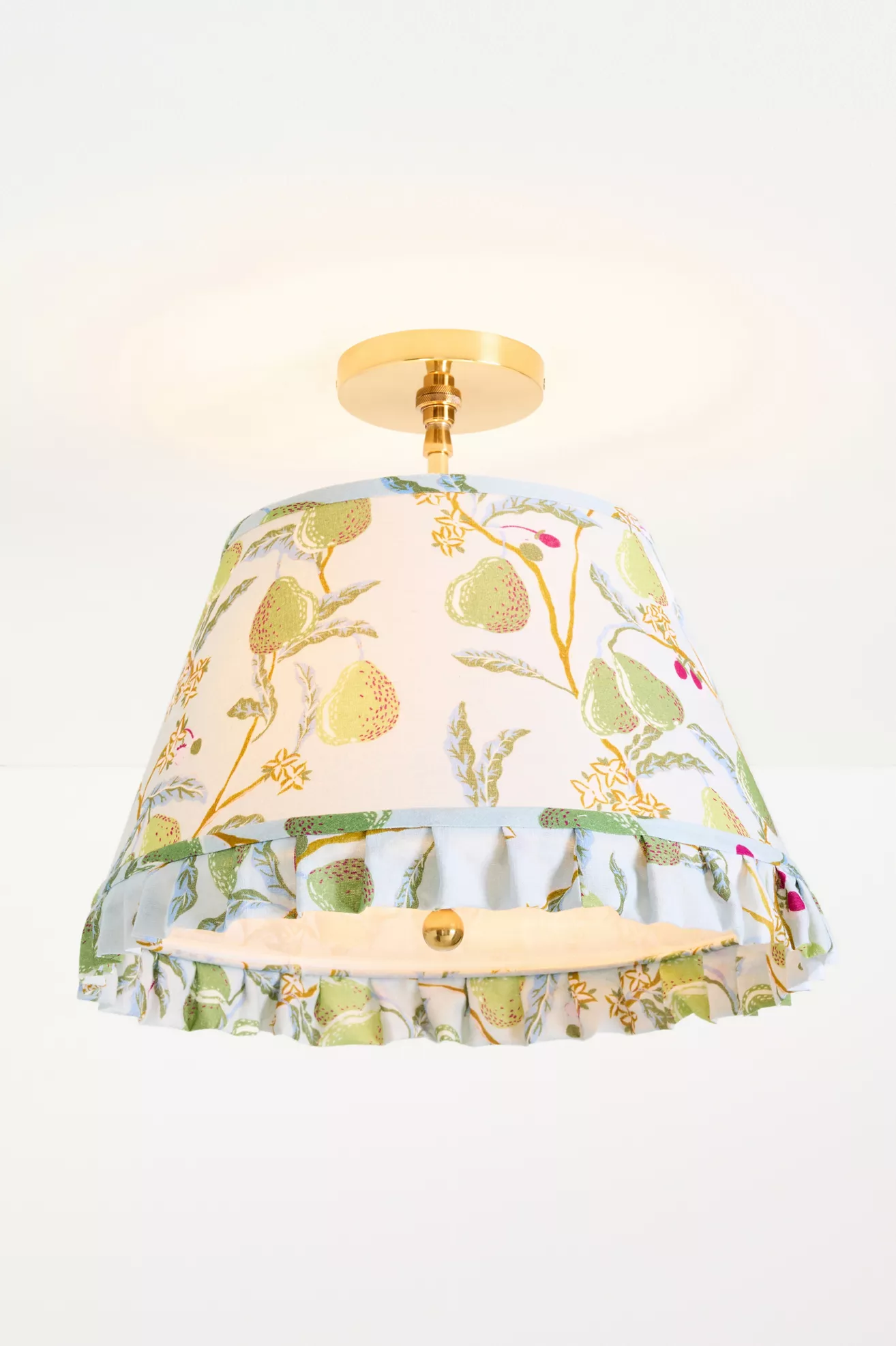 Lee Brass 16" Ruffle Printed Semi-Flush Mount Light - thumbnail 3