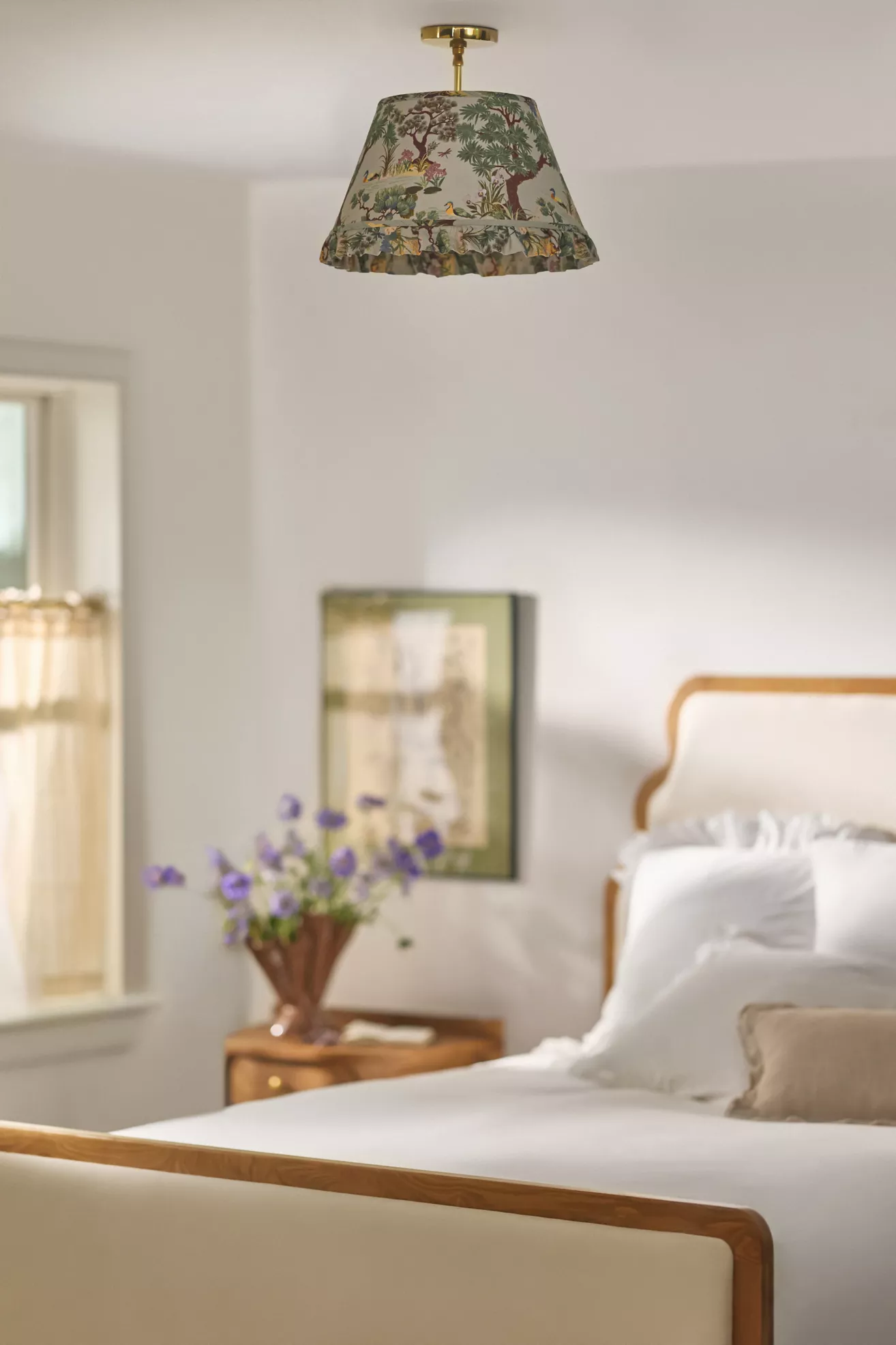 Lee Brass 16" Ruffle Printed Semi-Flush Mount Light - thumbnail 5
