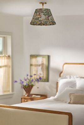 Lee Brass 16" Ruffle Printed Semi-Flush Mount Light
