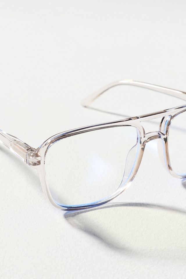 Eyeking Clear Aviator Bluelight Readers | Anthropologie