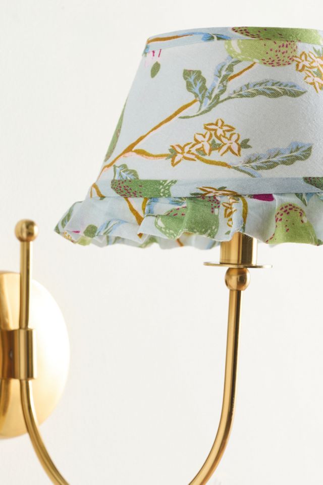 Lee Brass Ruffle Printed Shade Sconce Wall Light #2