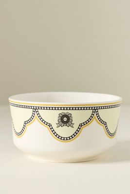 Bistro Tile Stoneware 24k Gold Accent Cereal Bowl: Garden Edition
