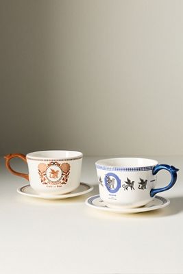 Bistro Tile Stoneware Mug: Monogram Edition | AnthroHome