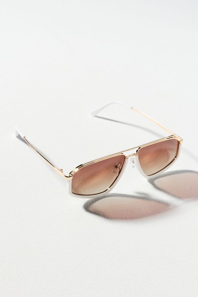 Eleventh Hour Polarized Metal Aviator Sunglasses | Anthropologie