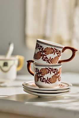 アンソロポロジー イニシャル入チーズボード モノグラム Bistro Tile Stoneware Mug: Monogram Edition | AnthroHome