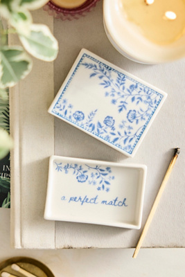 Terrain Blue Floral Ceramic Matchbox