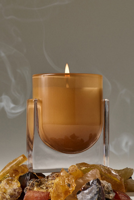 Found Notes Woody Incense & Amber Glass Candle | AnthroHome