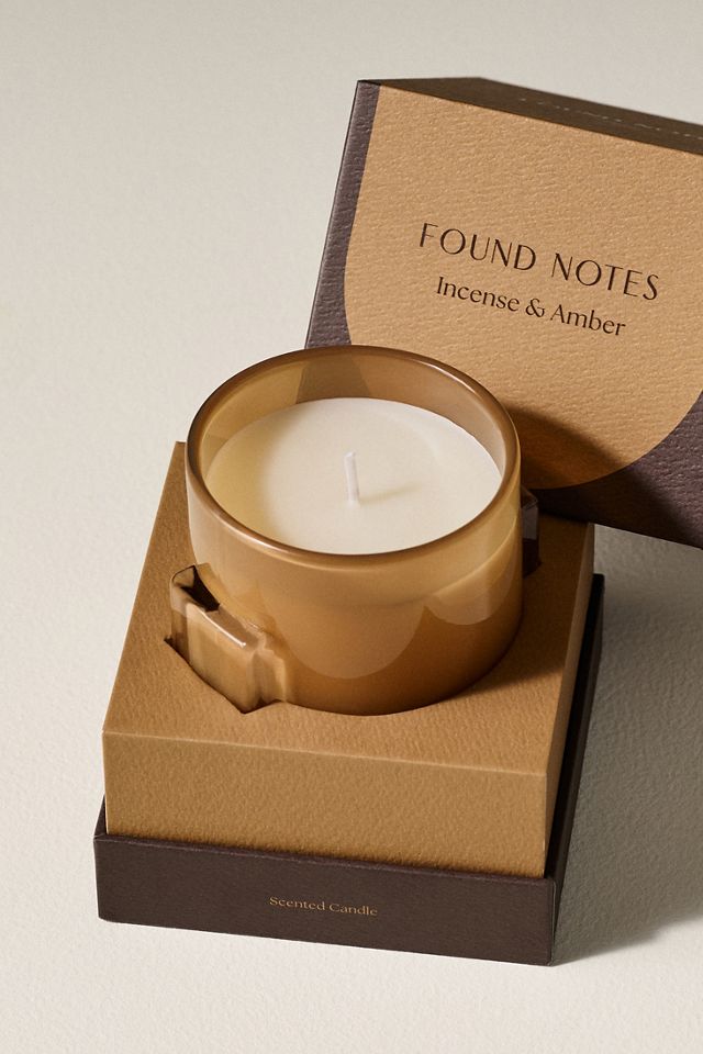 Found Notes Woody Incense & Amber Glass Candle #2