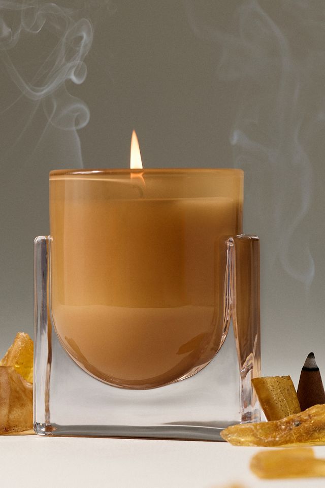 Found Notes Woody Incense & Amber Glass Candle | AnthroHome