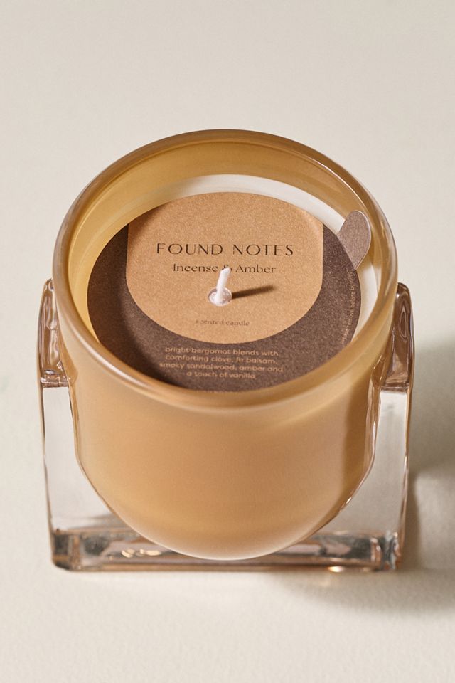 Found Notes Woody Incense & Amber Glass Candle | AnthroHome