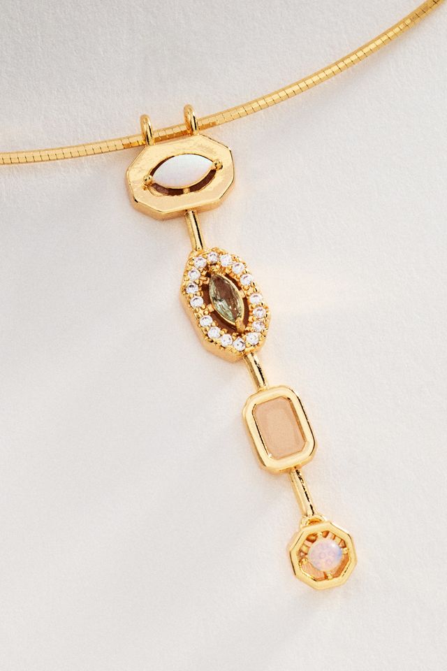 Collier à pendentif goutte en pierre #1