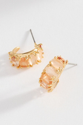 By Anthropologie Women's Orange Crystal Baguette Earrings