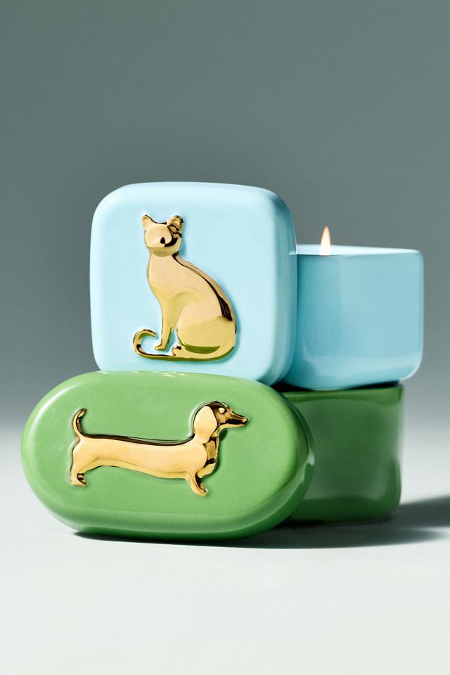 Lucie Dachshund Gourmand Pistachio Ceramic Candle #2