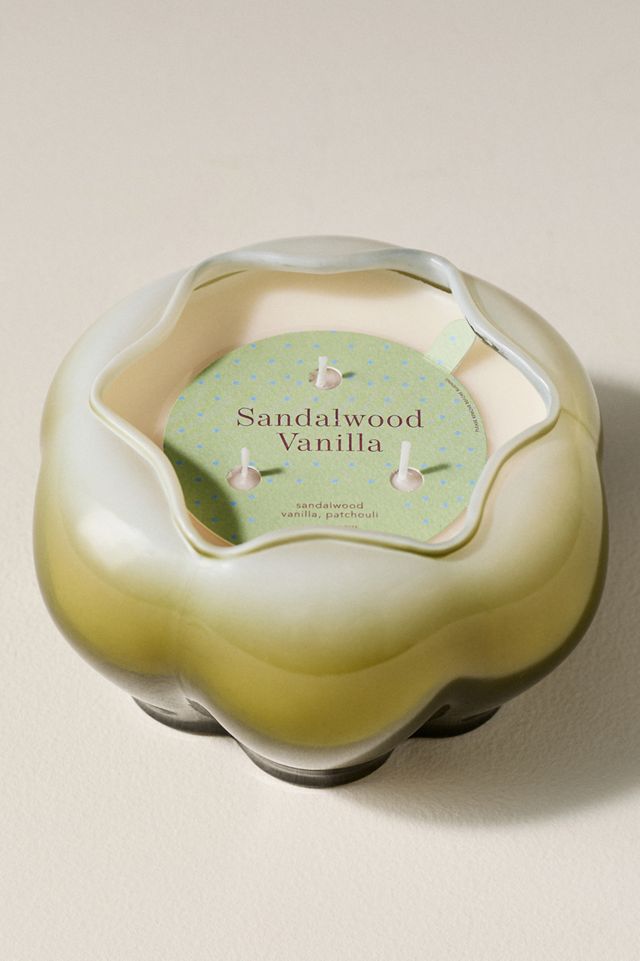 Posie Woody Sandalwood Vanilla Glass Candle #1