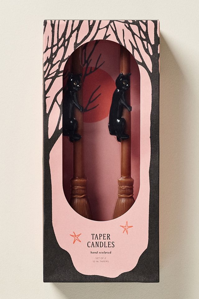 Cat on a Broom Shaped Wax Tapers #1