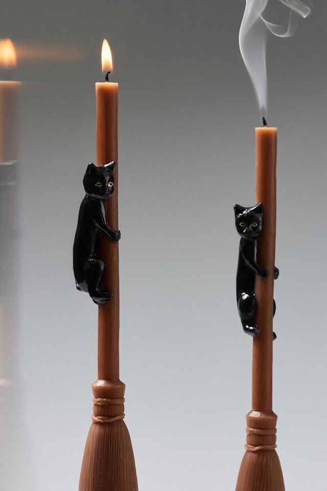 Cat on a Broom Shaped Wax Tapers #2