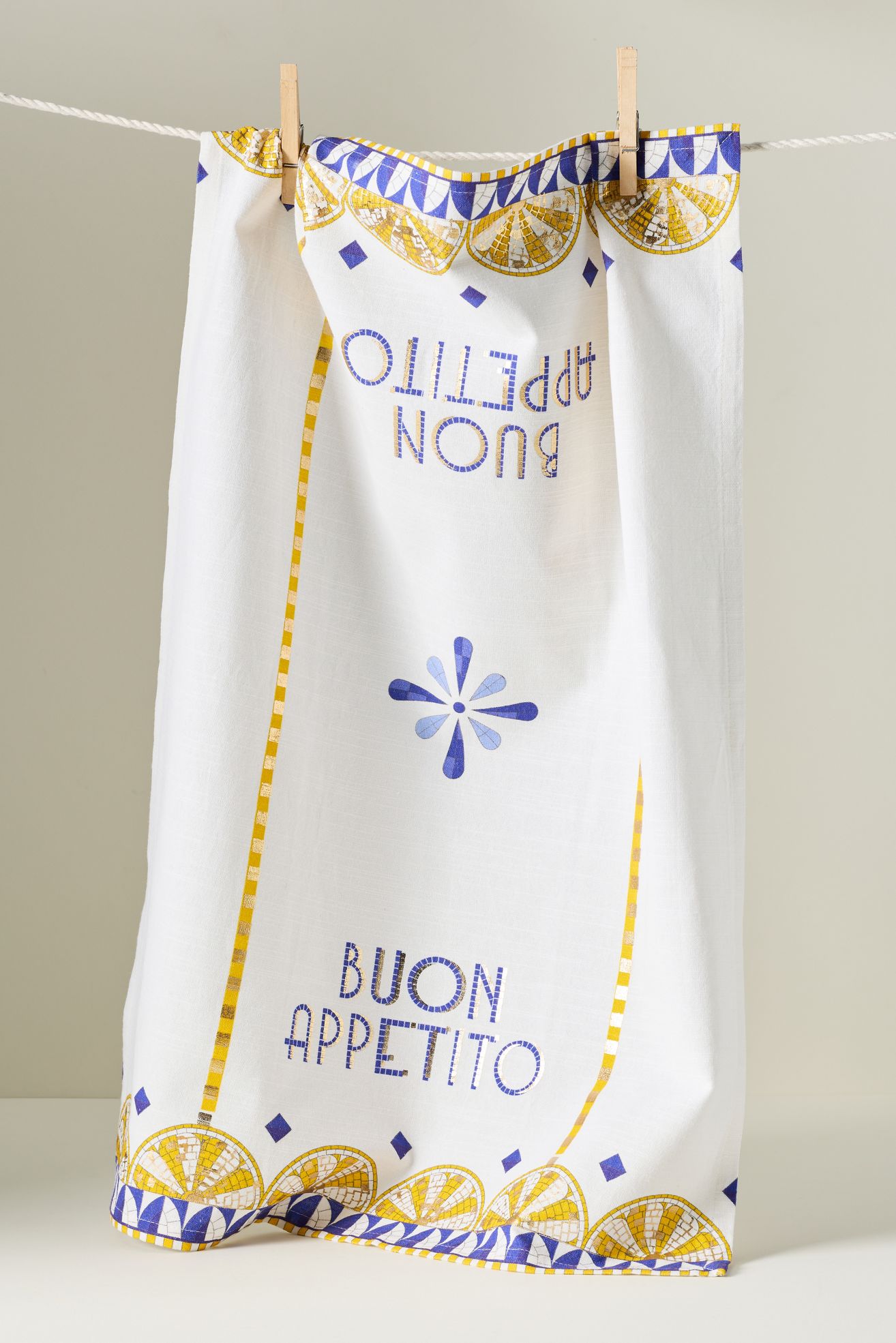 Bistro Tile Dish Towel: Italia Edition - Lemon, One Size