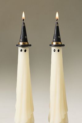 Ghost Witch Shaped Wax Taper Candles