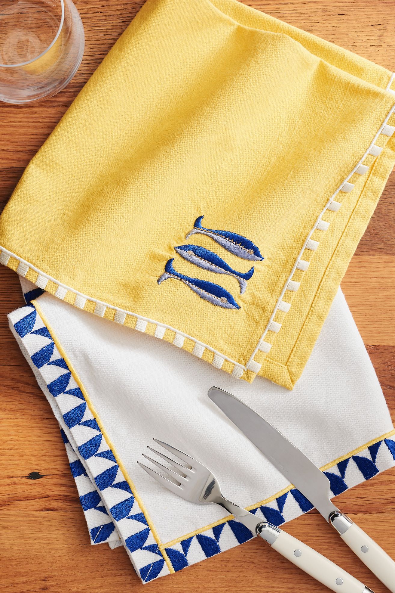 Bistro Tile Napkins, Set of 2: Italia Edition - Yellow, One Size