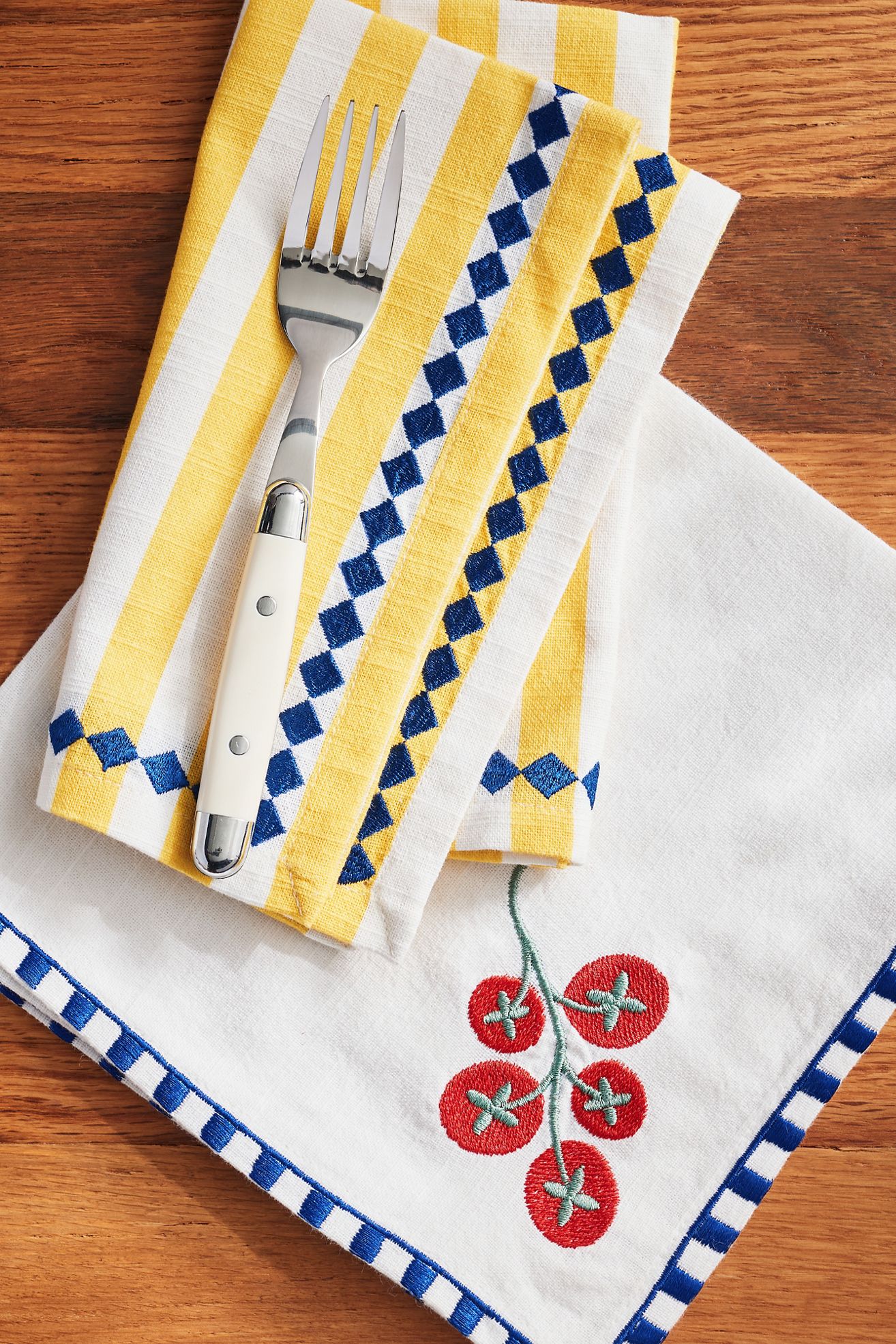 Bistro Tile Napkins, Set of 2: Italia Edition - Tomato, One Size