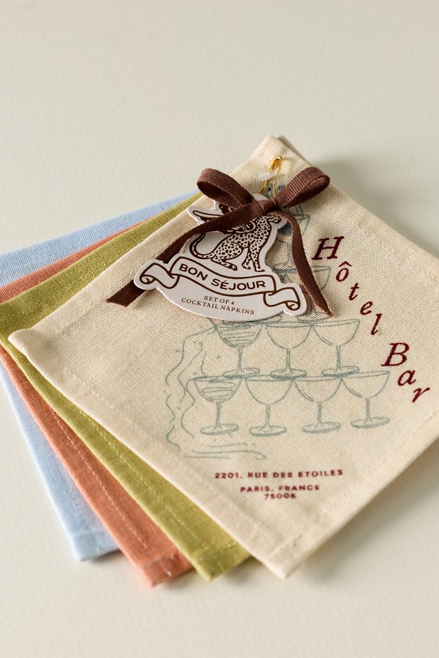 Hotel Cotton Woven Cocktail Napkins, Set of 4 #3
