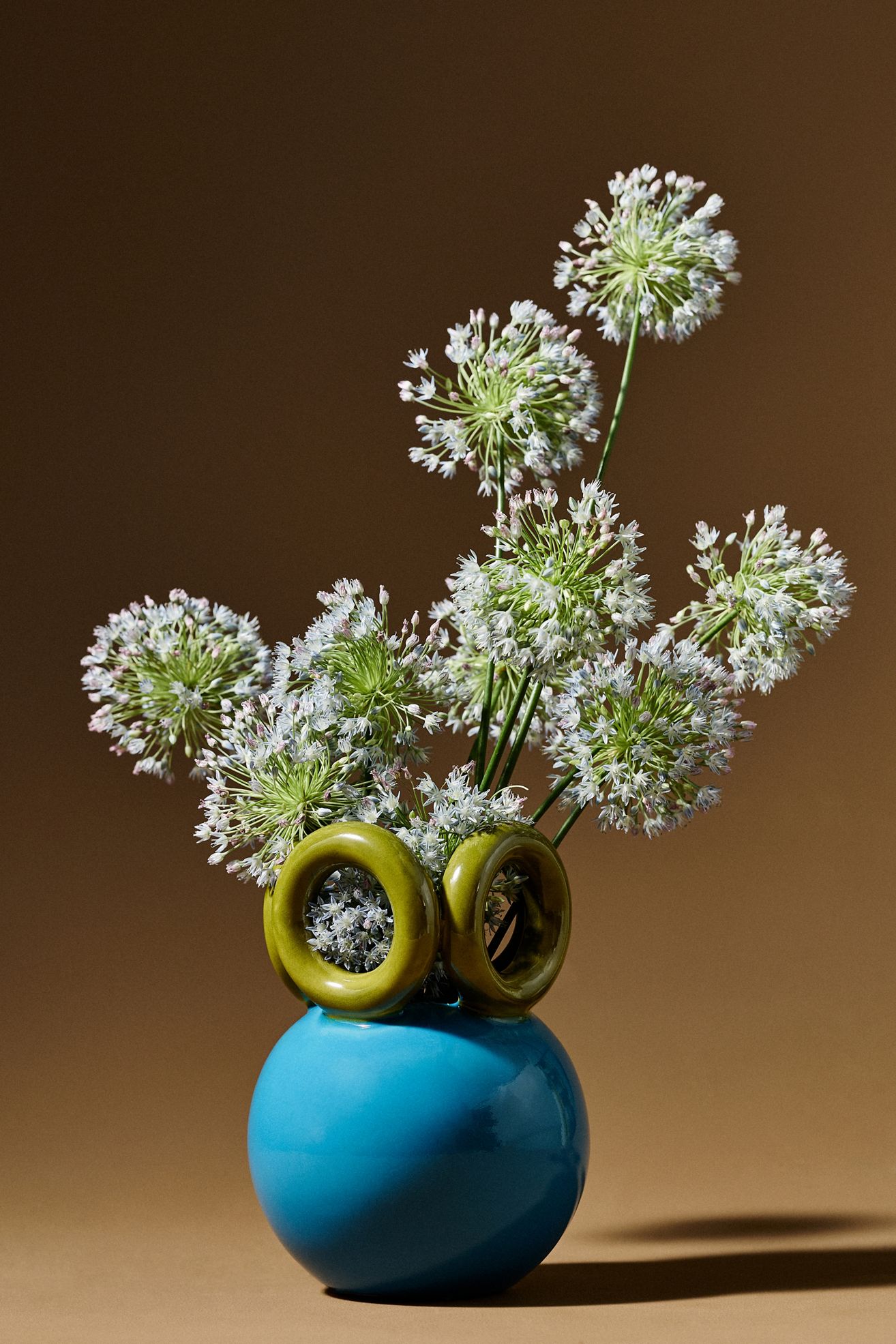 Circled Ceramic Vase - Blue