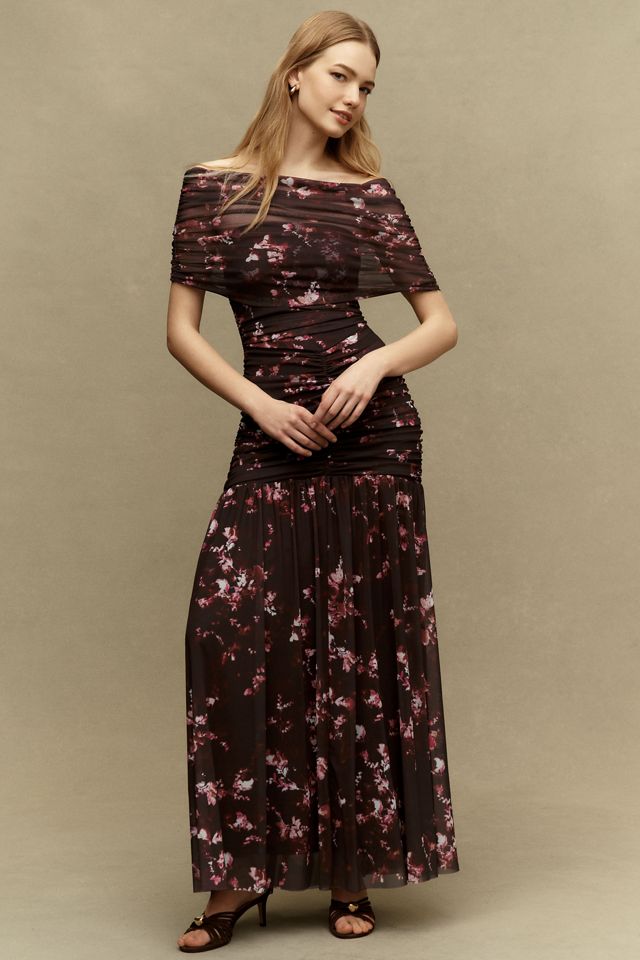 BHLDN Kaia Off-Shoulder Stretch Mesh Maxi Dress #3