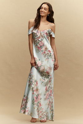 Aria Ruffle Maxi Slip Dress