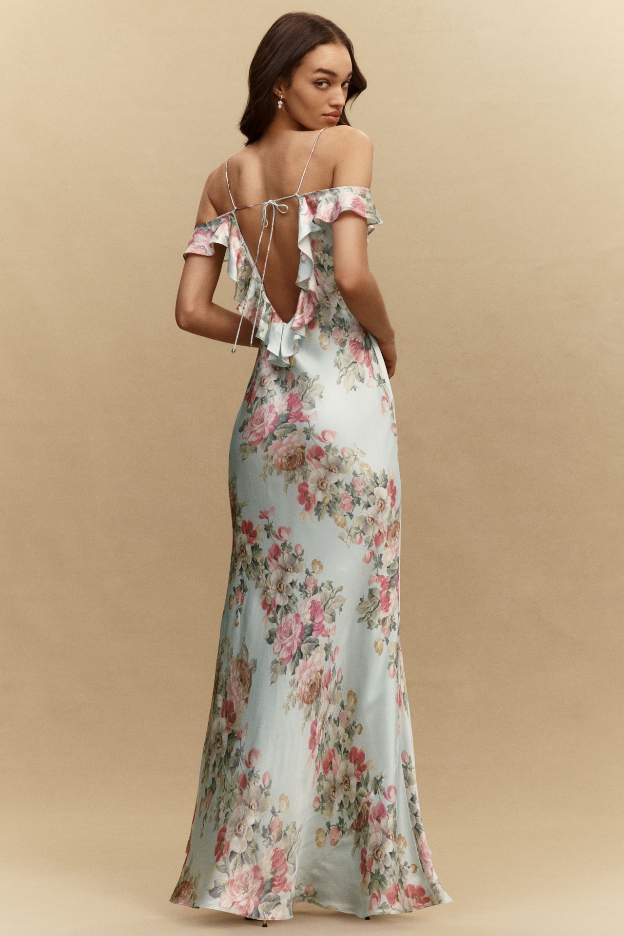 BHLDN Aria Ruffle Maxi Slip Dress