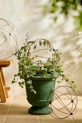 Collapsible Antiqued Copper Garden Sphere