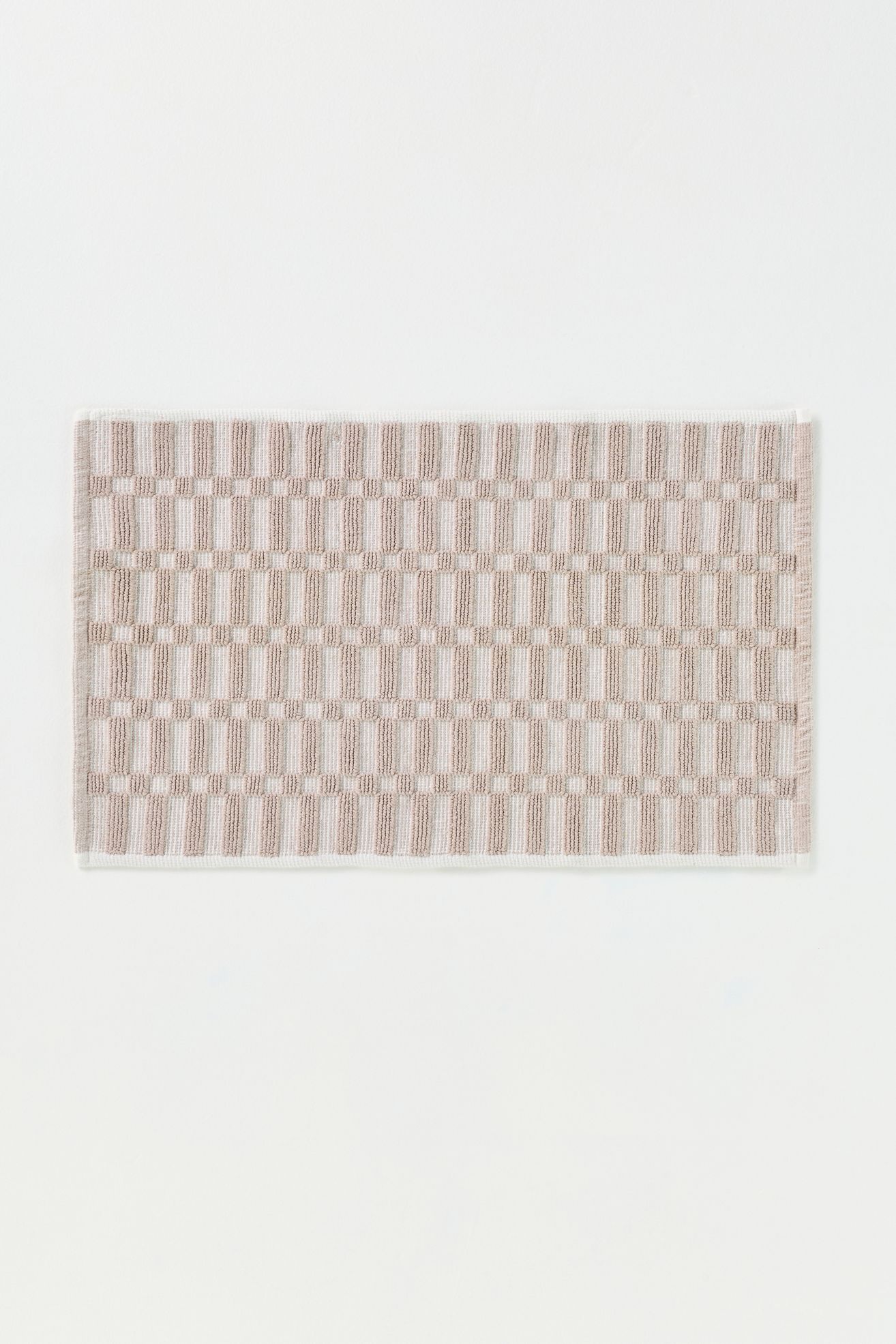 Sloane Cotton Woven Geo Bathmat - Neutral, 21" X 34"