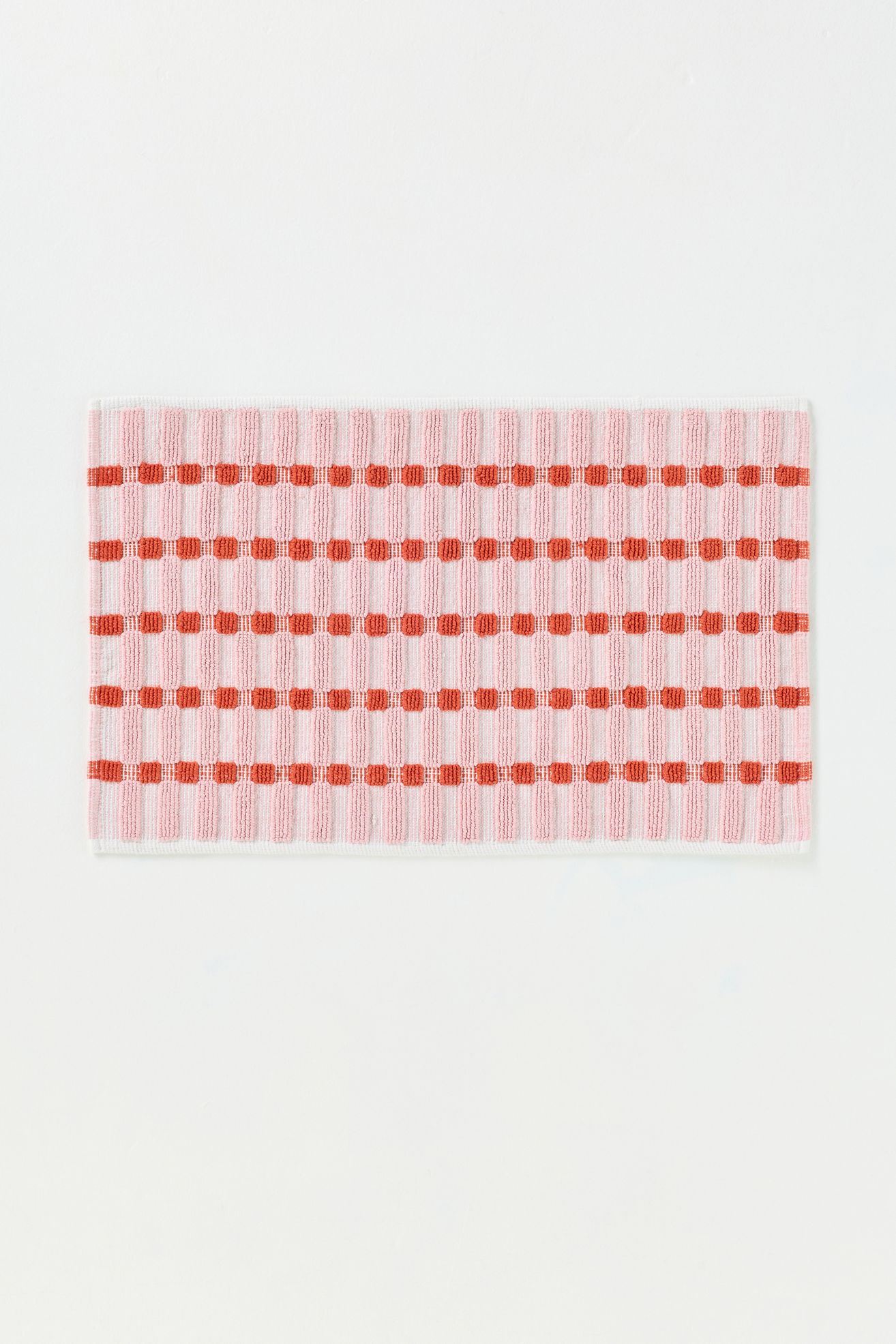 Sloane Cotton Woven Geo Bathmat - Pink, 21" X 34"