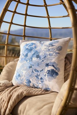 Sunbrella® Watercolor Rose Outdoor Pillow