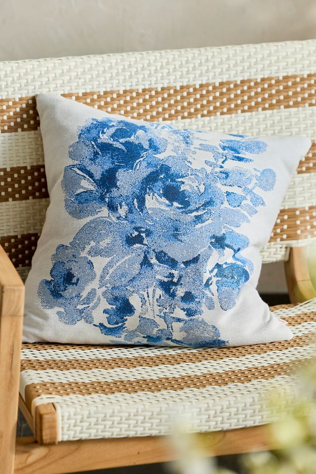 Sunbrella® Watercolor Rose Outdoor Pillow #1