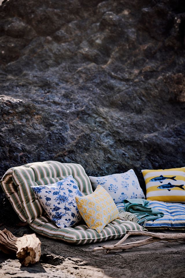 Sunbrella® Porcelain Floral Outdoor Pillow #4