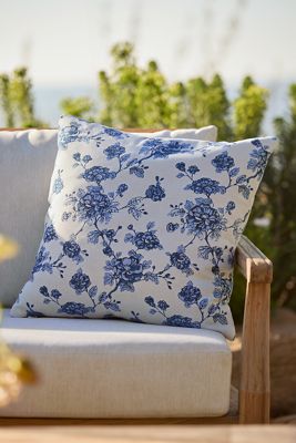 Sunbrella® Porcelain Floral Outdoor Pillow