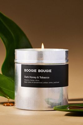 Boogie Bougie Woody Dark Honey & Tobacco Boxed Tin Candle