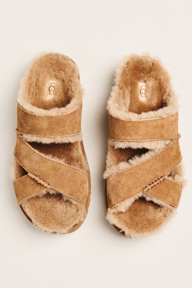 UGG® Greenport Cross Strap Slide Sandals | Anthropologie