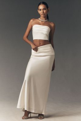 Conjunto de Falda Maxi de Satén y Top Sin Tirantes Mare Mare