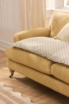 Cotton Printed Ruffle Sofa Topper