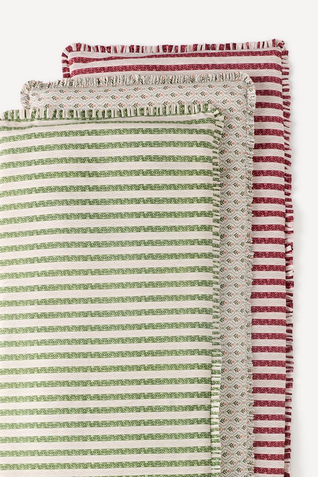 Bedruckter Sofa-Überwurf aus Baumwolle mit Rüschen #1