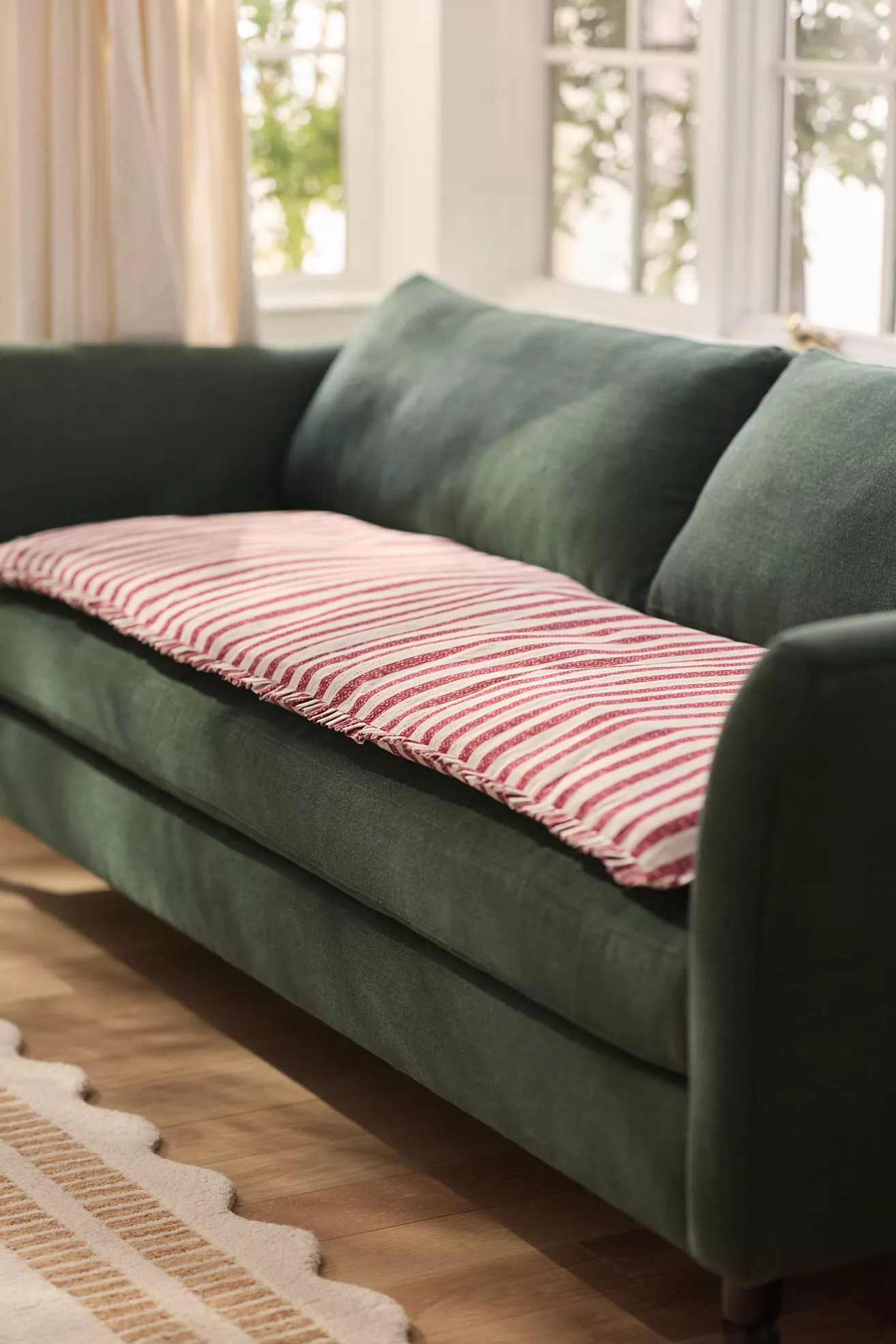 Cotton Printed Ruffle Sofa Topper - thumbnail 7